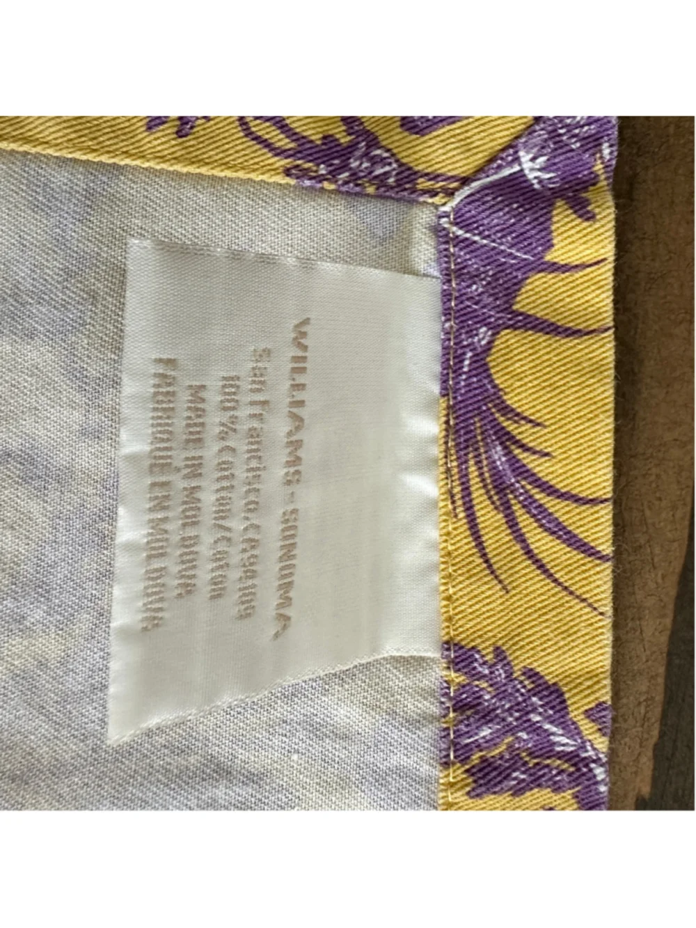 Williams Sonoma Orleans Toile Napkin 19x19 Yellow Purple Cotton Replacement